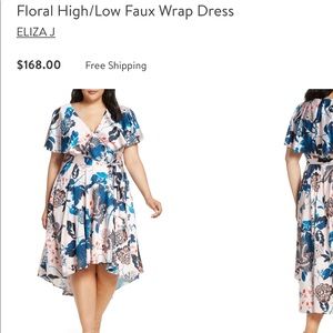 Sz 16W | High Low Faux Wrap Dress
